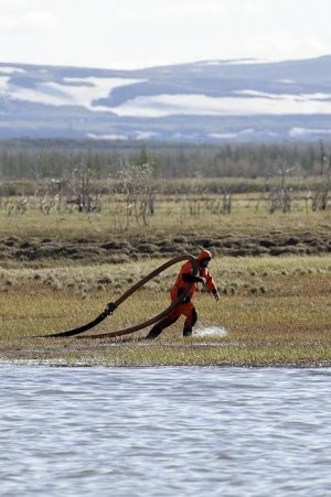 Норильская катастрофа: нефтепродукты попали в озеро Пясино